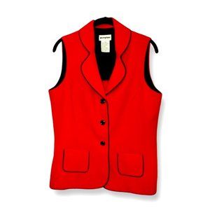 Vintage Red 90s Vest with Mini Pockets and Black Lining by ‘Perceptions’